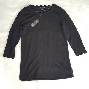 Cable & Gauge black tunic sweater top NWT S